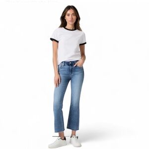 Paige Jeans Colette Crop Flare Raw Hem Lived In Feel Women’s Sz 26 US 4